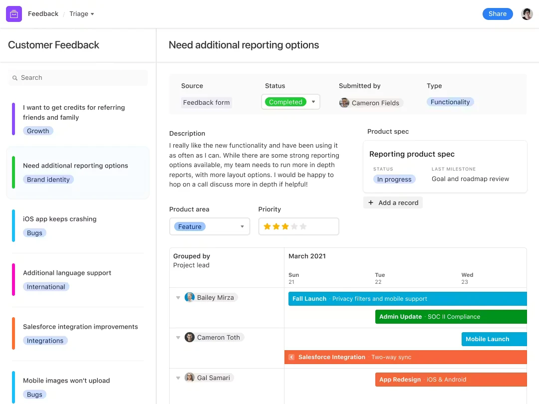 Dashboard CRM Airtable intelligent - Volteyr